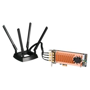威联通 QWA-AC2600 2.4/5 GHz 同步双频 (DBDC)、4 x 4 多用户 MIMO (MU-MIMO)、短版 PCI Express (PCIe) 2.0 x1 无线网卡