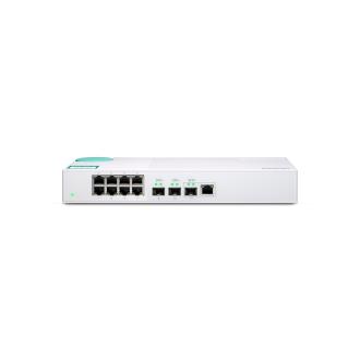 威联通 QSW-308-1C 8x 1GbE RJ45 端口、1x 10GbE SFP+ 光纤/RJ45 复合端口及 2x 10GbE SFP+ 光纤端口