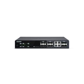 威联通 QSW-M1204-4C 8x 10GbE SFP+光纤端口、4x 10GbE SFP+ 光纤/RJ45 复合端口