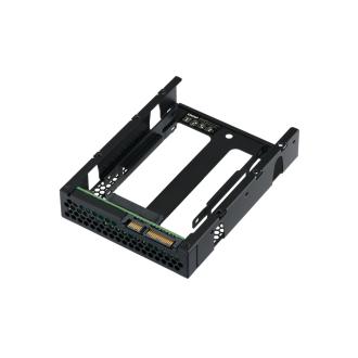 威联通 QDA-A2AR 双 2.5 英寸 SATA 硬盘的单一 3.5 英寸 SATA 硬盘插槽，支持 PC 和 NAS 的 RAID 硬件