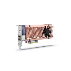 威联通 QM2-2P410G1T 双端口 M.2 2280 PCIe NVMe SSD 与单端口 1...