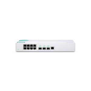 威联通 QSW-308-1C 8x 1GbE RJ45 端口、1x 10GbE SFP+ 光纤/RJ...