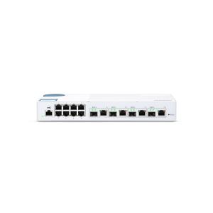 威联通 QSW-M408-4C 8x 1GbE RJ45 端口、4x 10GbE SFP+ 光纤/R...