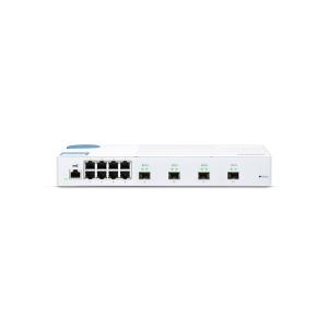 威联通 QSW-M408S 8x 1GbE RJ45 端口、4x 10GbE SFP+ 光纤端口