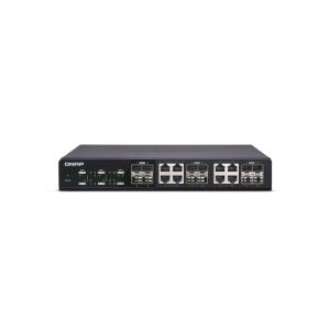 威联通 QSW-1208-8C 4x 10GbE SFP+ 光纤端口、8x 10GbE SFP+ 光...