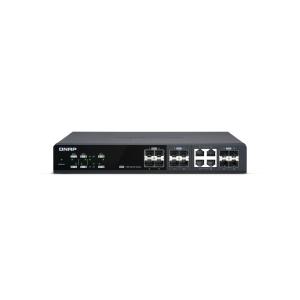 威联通 QSW-M1204-4C 8x 10GbE SFP+光纤端口、4x 10GbE SFP+ 光纤/RJ45 复合端口