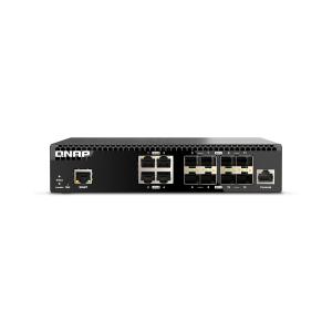 威联通 QSW-M3212R-8S4T 4x 10GbE RJ45 端口、8x 10GbE SFP+...